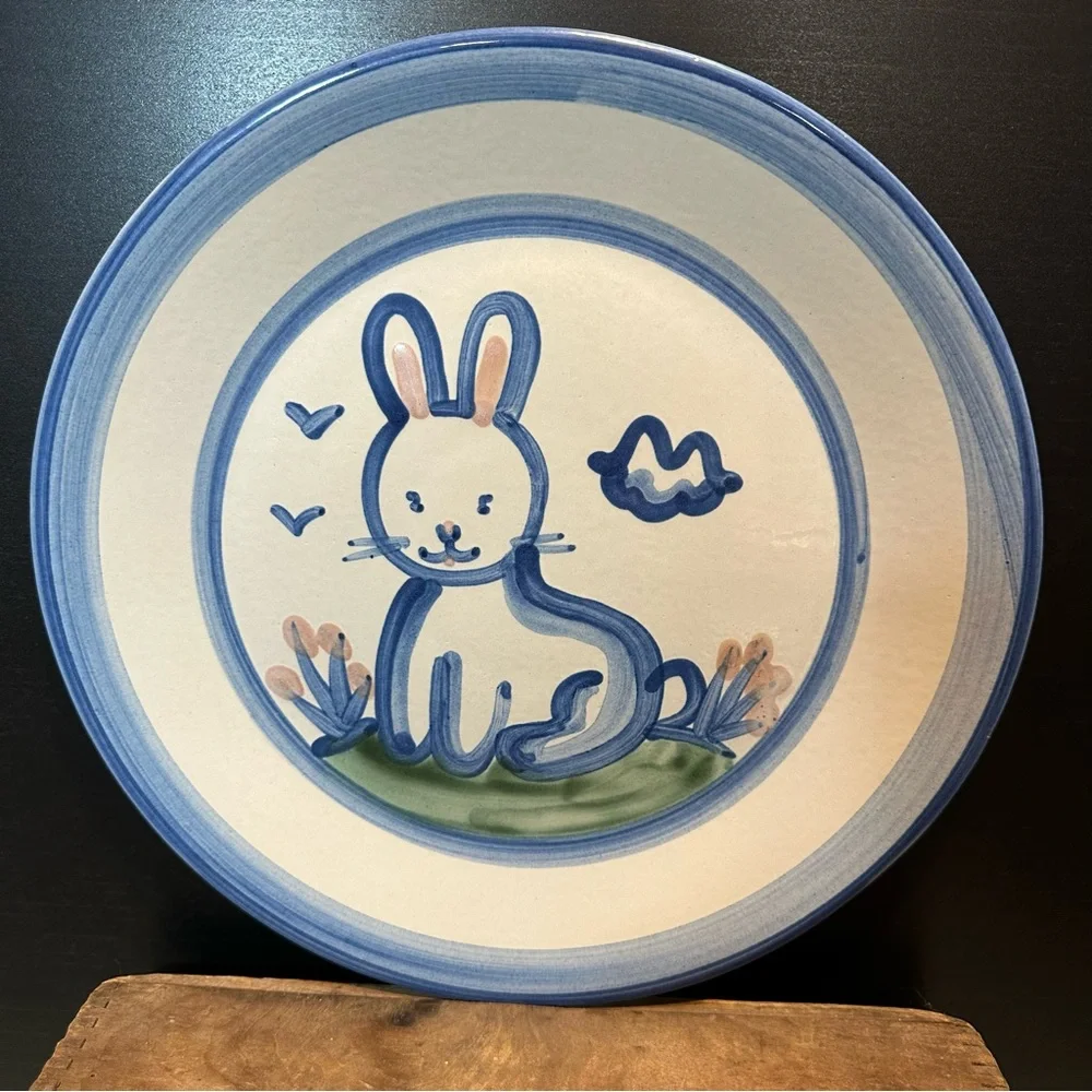 MA Hadley Country Scene Bunny Rabbit Dinner Plate 11 Inch
